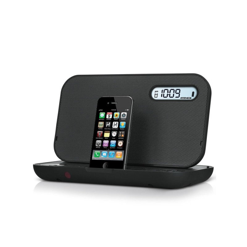 iHome IP49BZC Portable FM Stereo Alarm Clock Radio System for iPhone and iPod
