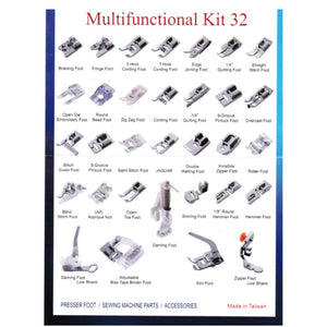IR-032P Pressurer Foot/Feet Metal Kit of 32 for Sewing Machines-Taiwan